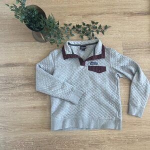 Patagonia Men's Small Gray Quilted Snap Pullover Organic Cotton Sweatshirt